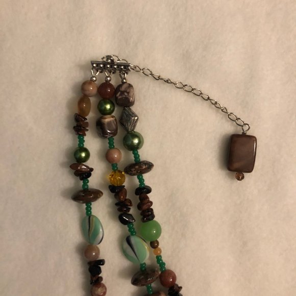 Betsy Michaels Jasper Glass Necklace - Picture 2 of 7